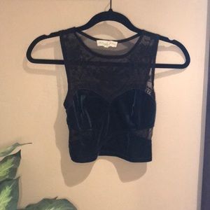 Velvet Emerald green crop top